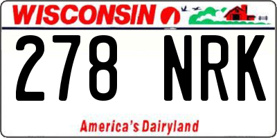 WI license plate 278NRK