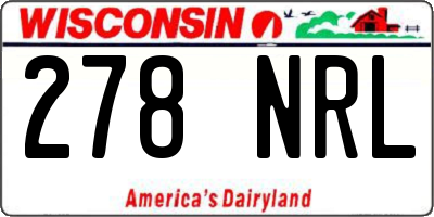 WI license plate 278NRL