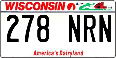 WI license plate 278NRN