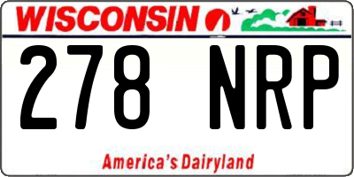 WI license plate 278NRP