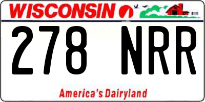 WI license plate 278NRR