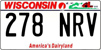 WI license plate 278NRV
