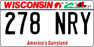 WI license plate 278NRY