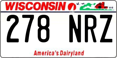 WI license plate 278NRZ