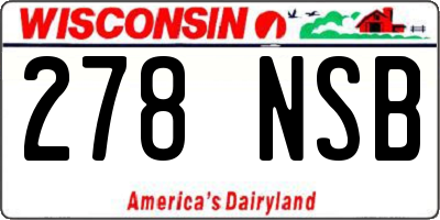 WI license plate 278NSB