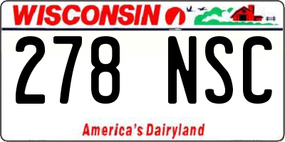 WI license plate 278NSC