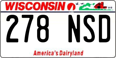 WI license plate 278NSD