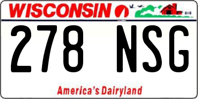 WI license plate 278NSG