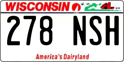WI license plate 278NSH