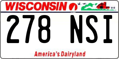 WI license plate 278NSI