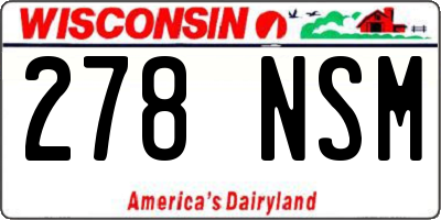 WI license plate 278NSM