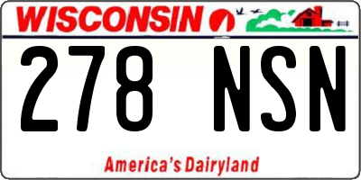 WI license plate 278NSN