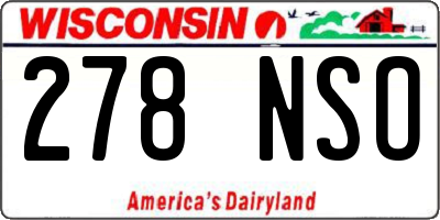 WI license plate 278NSO