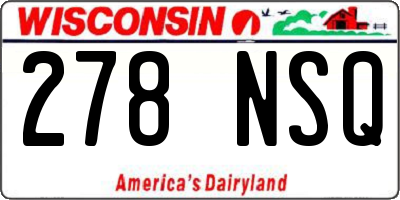 WI license plate 278NSQ