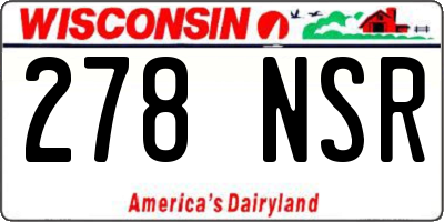 WI license plate 278NSR