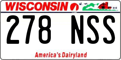 WI license plate 278NSS