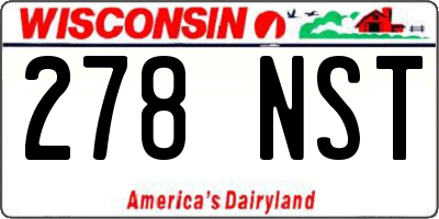 WI license plate 278NST