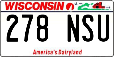 WI license plate 278NSU