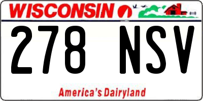 WI license plate 278NSV