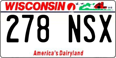 WI license plate 278NSX