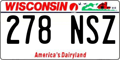 WI license plate 278NSZ