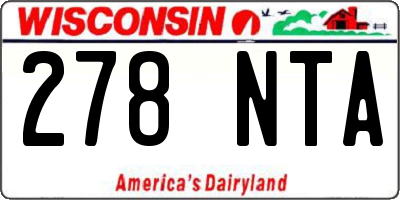 WI license plate 278NTA