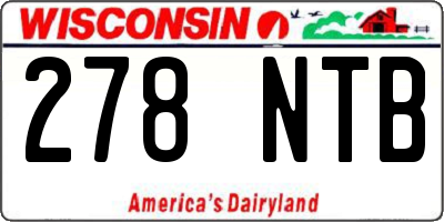 WI license plate 278NTB