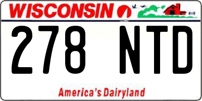 WI license plate 278NTD