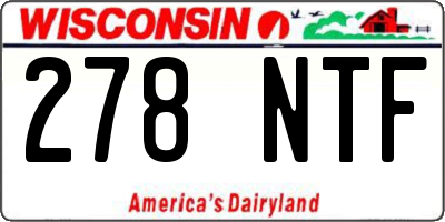 WI license plate 278NTF
