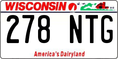 WI license plate 278NTG
