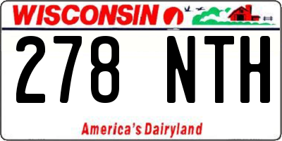 WI license plate 278NTH