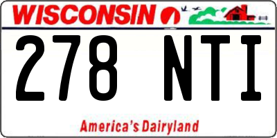 WI license plate 278NTI