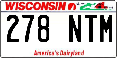 WI license plate 278NTM