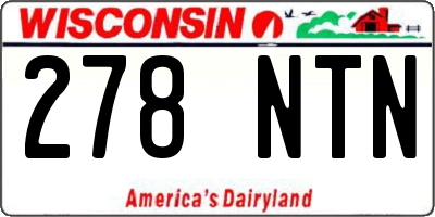 WI license plate 278NTN