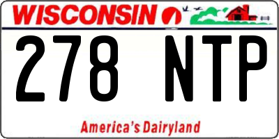 WI license plate 278NTP