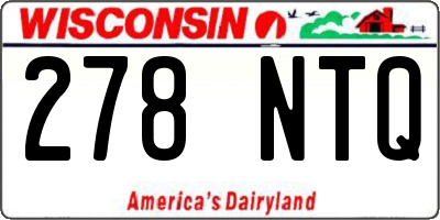 WI license plate 278NTQ