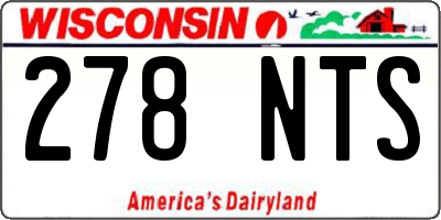 WI license plate 278NTS