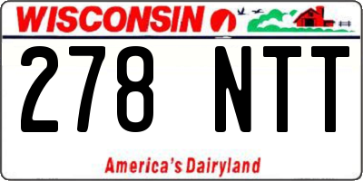 WI license plate 278NTT