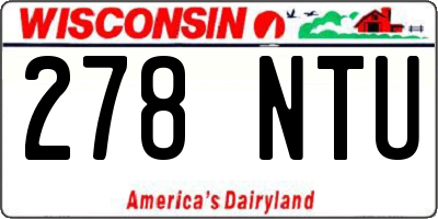 WI license plate 278NTU