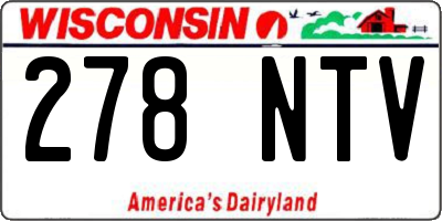WI license plate 278NTV