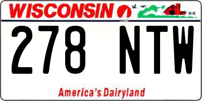 WI license plate 278NTW