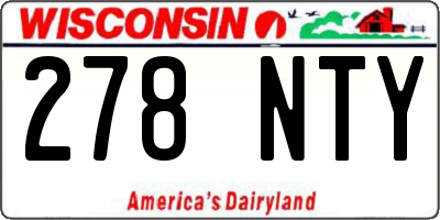 WI license plate 278NTY