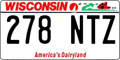 WI license plate 278NTZ