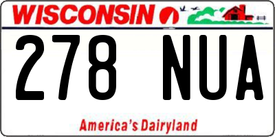 WI license plate 278NUA