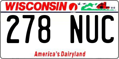 WI license plate 278NUC