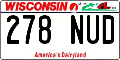 WI license plate 278NUD