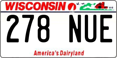 WI license plate 278NUE