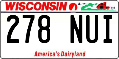 WI license plate 278NUI