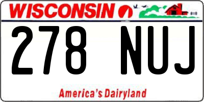 WI license plate 278NUJ