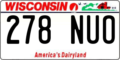 WI license plate 278NUO